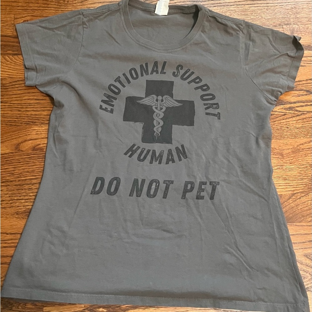 Port and Company Gray "Emotional Support Human - Do Not Pet" Tee